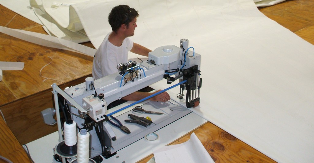 Greg Koski Working on Sail Repair